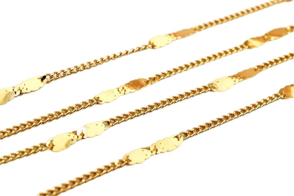 18K Pinky Gold Filled EP Chain Width 2.25mm Thickness 1mm Gold-Filled findings for Gold Filled Sold by Foot PGF12