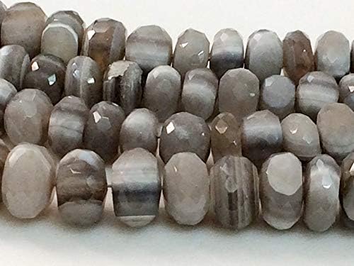 Boulder Opal Beads, Grey Boulder Opal Faceted Rondelle Beads, Boulder Opal Necklace, 7-10mm, 8 Inch, 36 Pcs