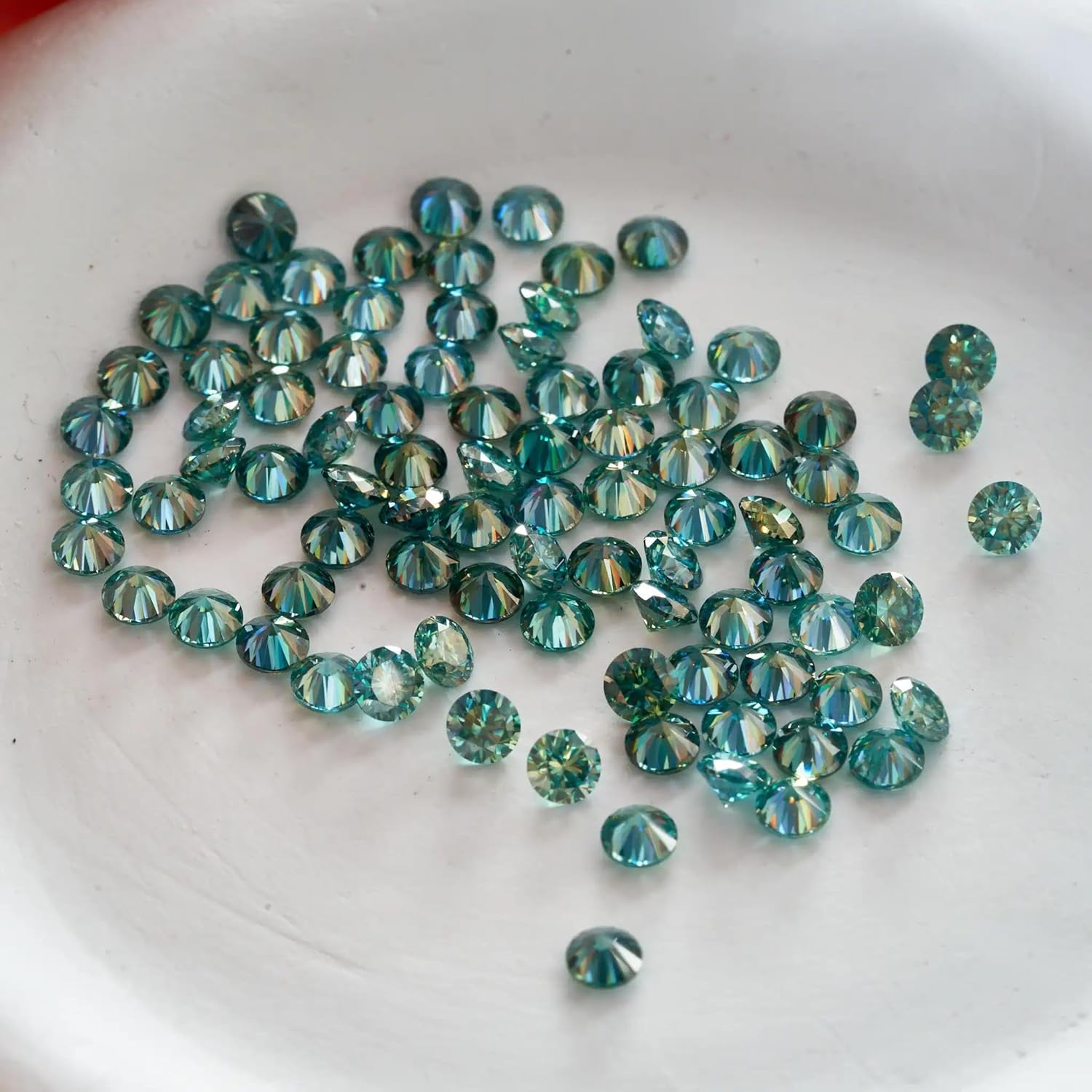 3.5Mm Round Color Gemstones Excellent Cut Set Pass Diamond Test