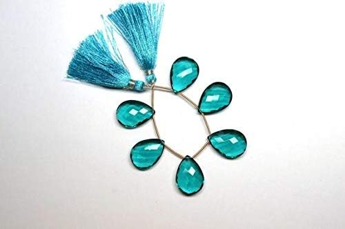 AAAA 18x25mm 3Matched Pairs Paraiba Florite Rama Green Quartz Microfaceted Large Pear Briolette Beads Code-HIGH-58952