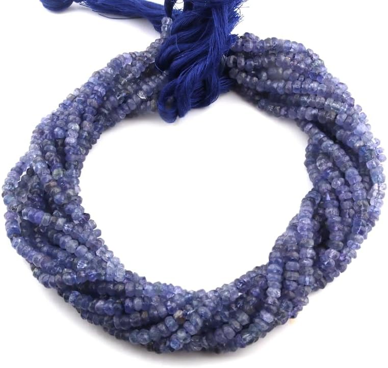 13 inch Strand of Natural gem Iolite, 3.5-4mm rondelle Faceted Beads for DIY Jewelry Making. | Beads_04902