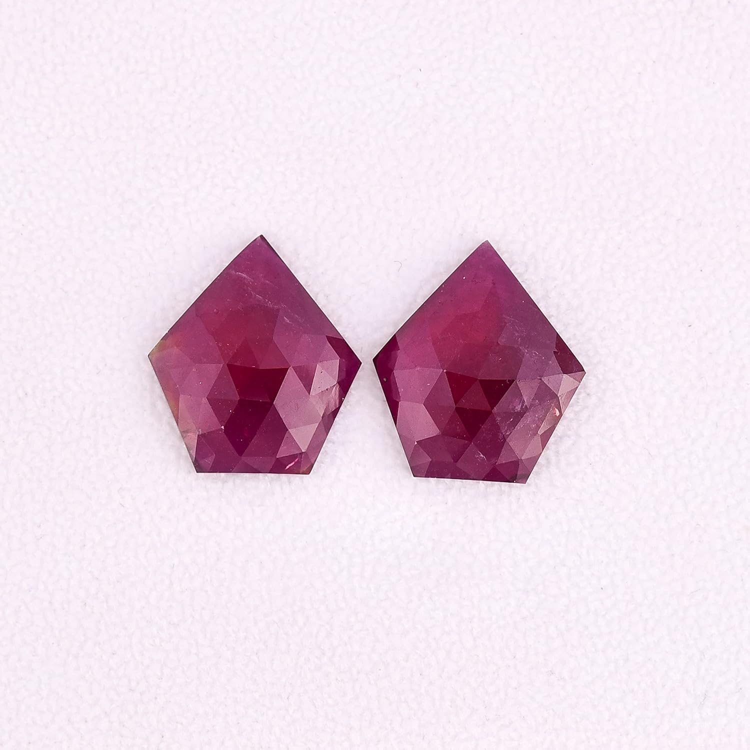 43.20 Ct Pair Ruby Fancy Shape Rose Cut Size 22x20 mm Top Quality Loose Gemstone For Making Earring Jewelry- Fancy Ruby Give Jewelry Antique Look