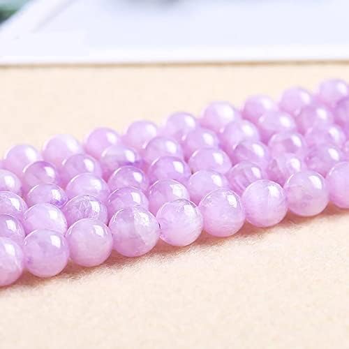 13 inch Strand of Natural gem Kunzite, 8mm Round Smooth Beads for DIY Jewelry Making. | Beads_05018