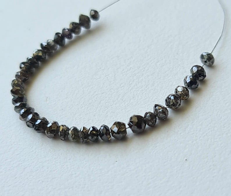 2.5-3mm Cognac Brown Sparkling Faceted Diamond Rondelle Beads, Diamond Beads Rondelles For Jewelry (2Pcs To 10Pcs) - PDD889