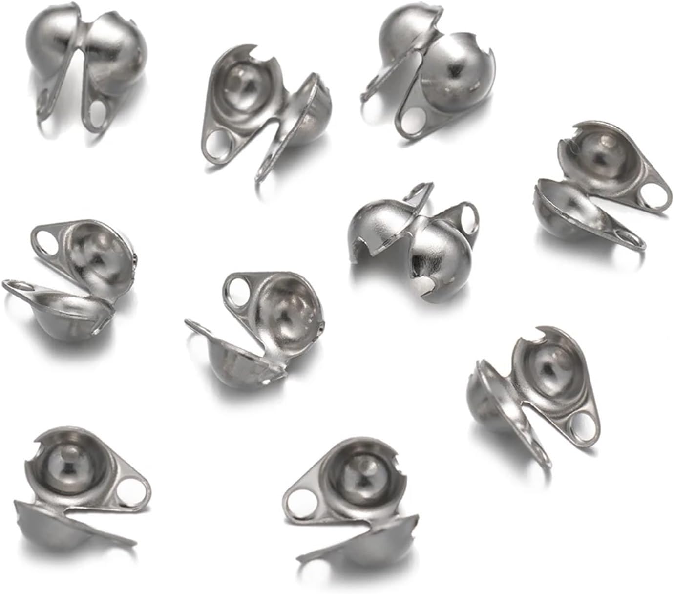 Knot Covers for Jewelry Making 2000pcs Stainless Steel End Clasp Beads Open Cover Crimp Connector for DIY Necklaces Bracelets Jewelry(B Gold 3.2mm)