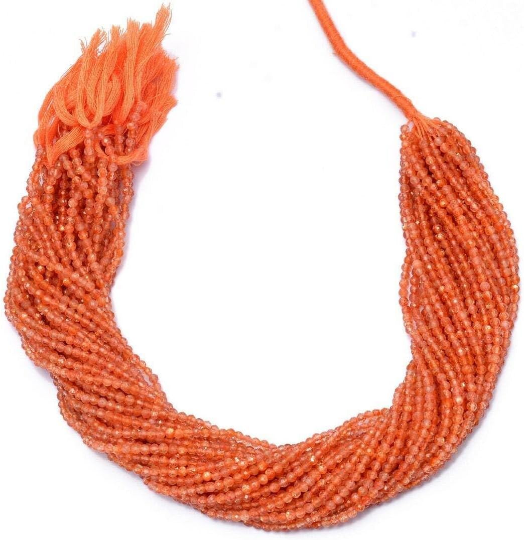 Sunstone 1str Laser Faceted rondelles Gemstone Beads for Jewelry 2.8-3mm 50 Strand CHIK-STRD-87792