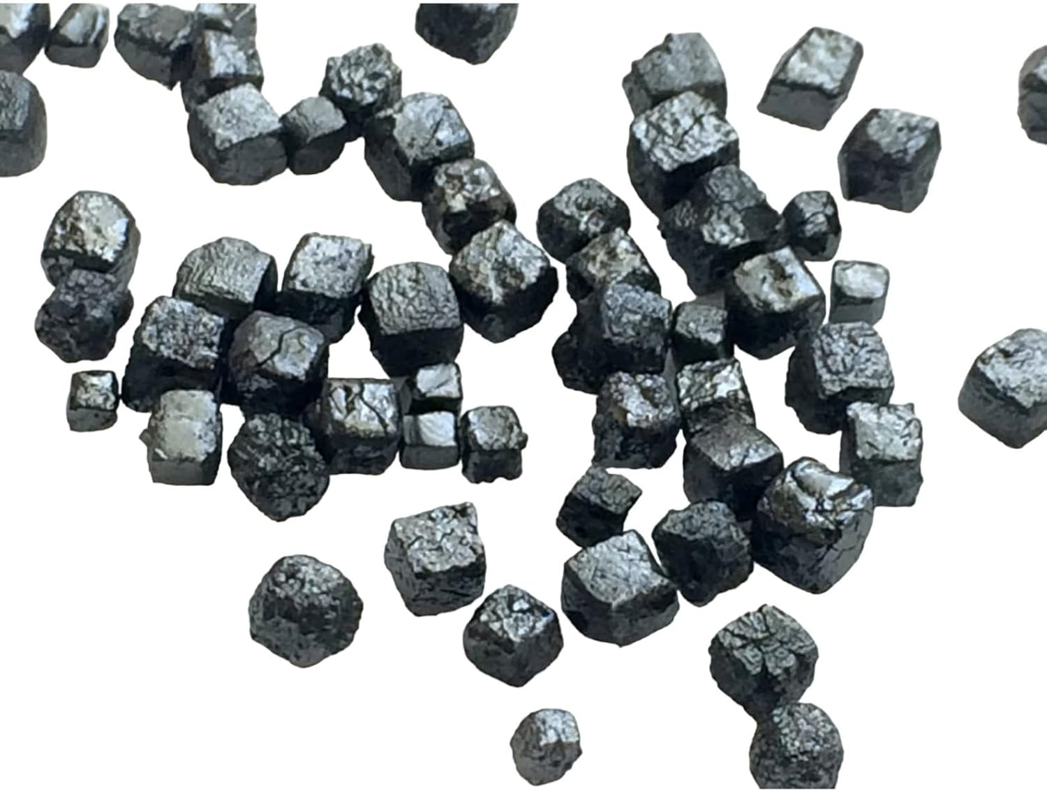 Women's 2-3mm Black Perfect Cube Rough Diamonds, Undrilled Natural Black Raw Diamond Box Bead, Loose Raw Uncut Diamond Cubes (5Pc To 20Pcs)