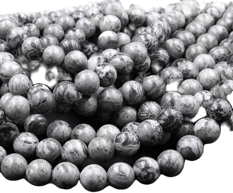 13 inch Strand of Natural gem Jasper, 8mm Round Smooth Beads for DIY Jewelry Making. | Beads_04978