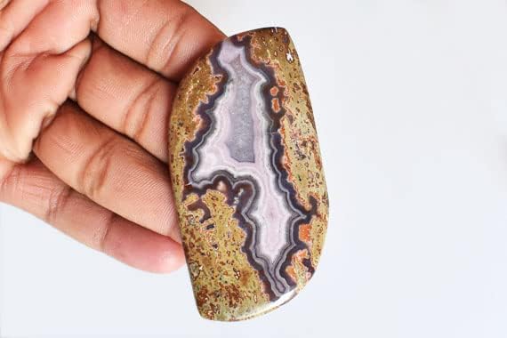 SilverO Natural Purple Passion Agate 119 CTW Size 72x36x5 MM Pendant Jewellery Making Gemstone
