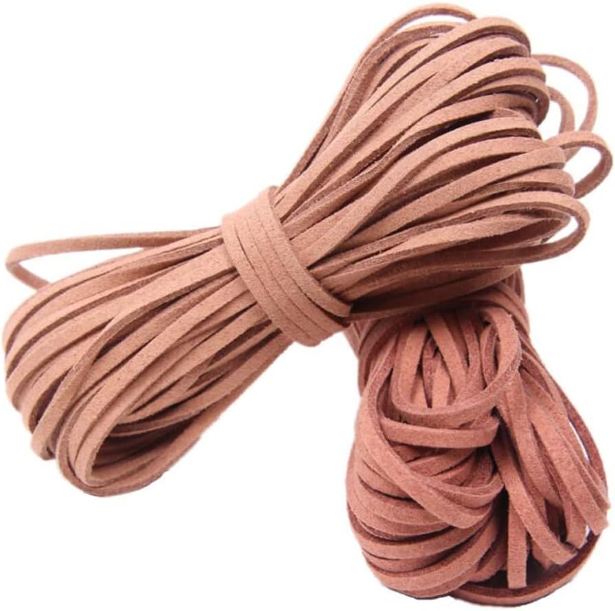 Samcos Leather Cord, Suede, 6 Color Set, Leather Cord, Necklace, Bracelet, Leathercraft, Crafts, DIY, Handmade, Accessory Parts, 32.8 ft (10 m)