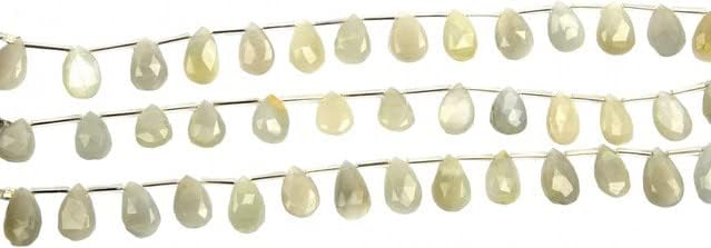 Gray Moonstone Faceted Pear 8 inch Bead Strand 11X9-16X9 MM & 82 Carats Natural Semi Precious Gemstone Birthstone Jewelry Making Necklace CHIK-STNRD-25454