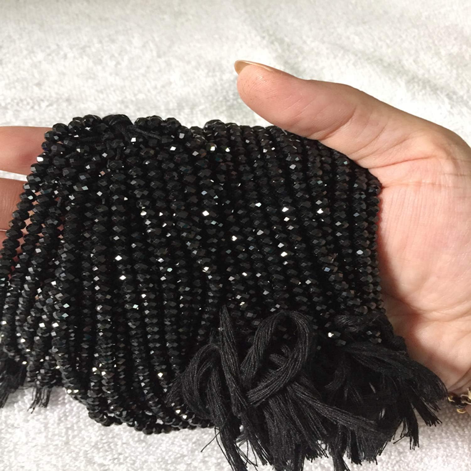 Black Spinel Coated Faceted Roundelle Beads,Black Mystic Beads,Black Spinel Beads for Necklace Making,Spinel Mystic Coated Beads,Black Spinel Faceted Beads,Micro Faceted Beads