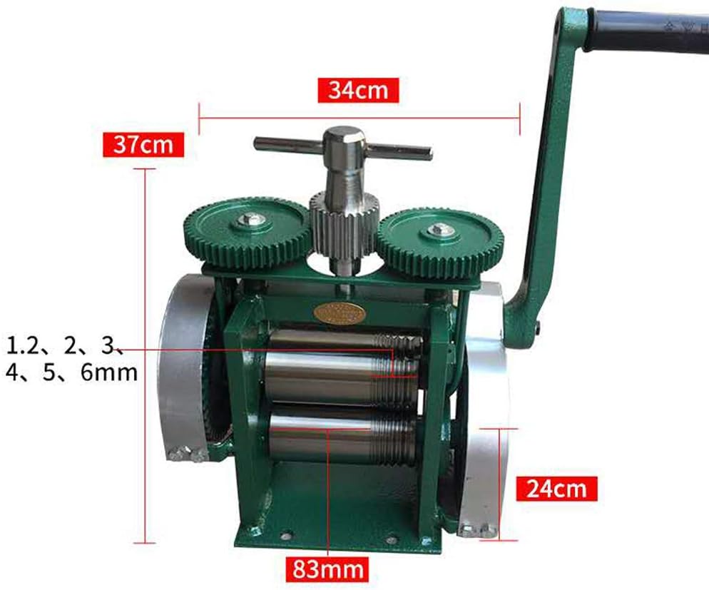 MuChaIOAK Rolling Mill Machine, Jewelry Rolling Mill Machine, Manual Combination Rolling Mill Flatten Machine Jewelry DIY Tool, Rollers Metal Wire Flat Jewelry Tool Green