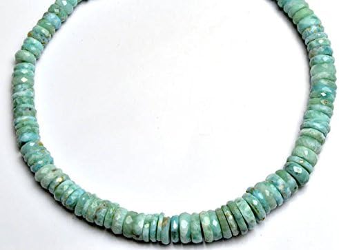 13 inch Natural Beads Strand of 7-12mm Faceted rondelle larimar Gemstone Beads for DIY Jewelry - Necklace, Bracelet, Earring, Ring.