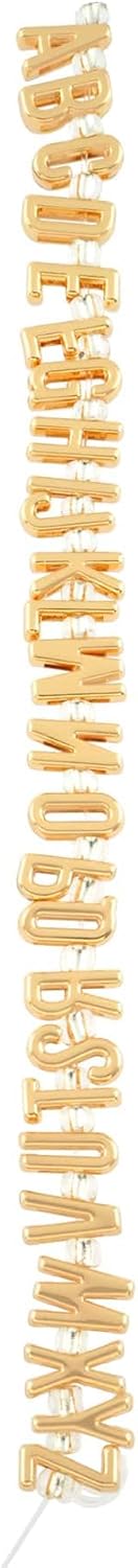 Bead Landing Gold Alphabet Metal Beads – A–Z Zinc Alloy Beads in Assorted Sizes for Jewelry Making, Crafts & Personalization, 12 Pack