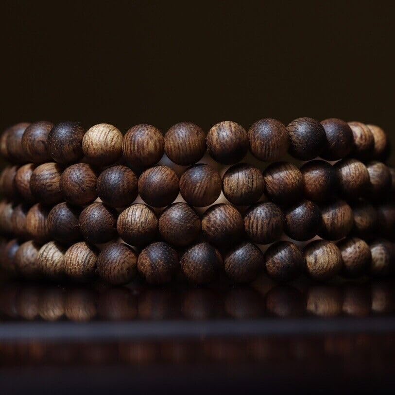 Agarwood 7mm*108pcs Hainan White Chess Agarwood Rosary Beads Sinking Buddha Bead Strings