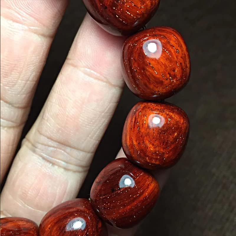 小叶紫檀1.5 * 1.5老形珠佛珠手串 高油密多金星鸡血红(小叶紫檀1.5 * 1.5老形珠)