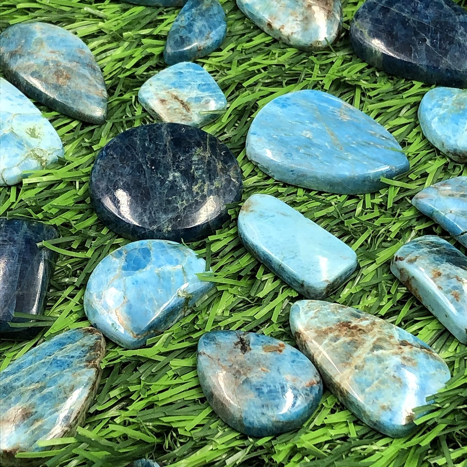Natural NEON APATITE Gemstone Loose Cabochon Lot For Jewelry Making, Loose Gemstone For Ring, Earring & Pendant Necklace, Jewelry Making Cabochons, Healing Gemstones