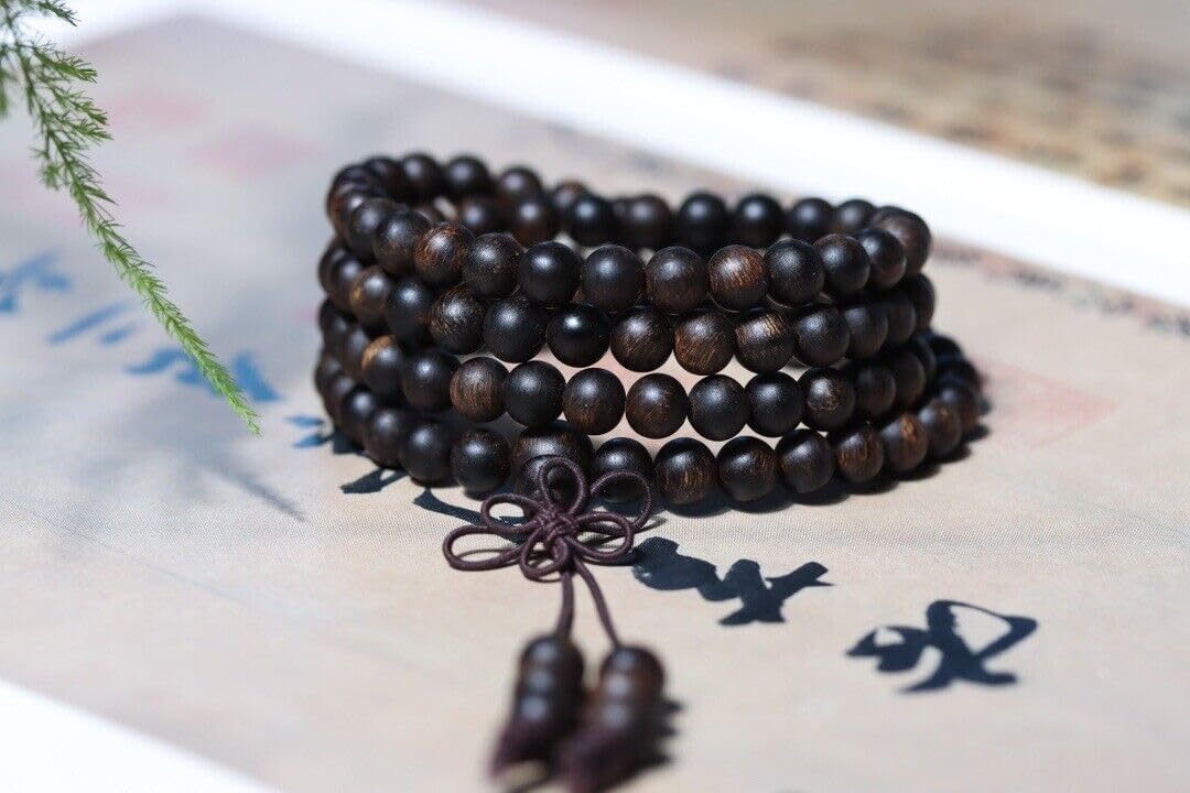 Agarwood 6mm*108pcs Darakan Agarwood old material bracelet submerged grade Buddha beads