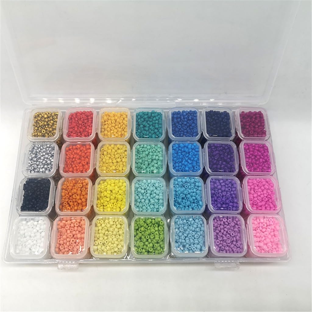 28 Color Glass Rice Beads 2mm Loose Paint Colored Millets Combination Set Accessories
