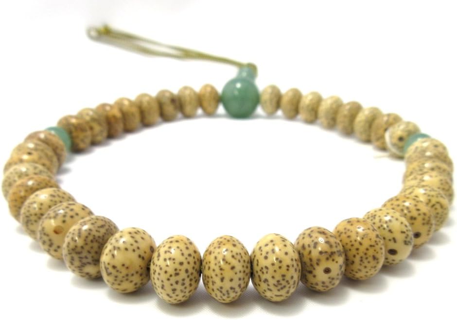 京都あさひ屋 Bodhi Tree Wood & Green Aventurine Japanese Juzu Buddhist Prayer Beads Handemade in Kyoto Japan JUA13