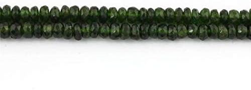 Big Halloween Sale 155 Cts 1 Long Strand Chrome Diopside Faceted Rondelles - Chrome Diopside Roundelle Beads 6mm 16 Inches SB754 Code-HIGH-37127