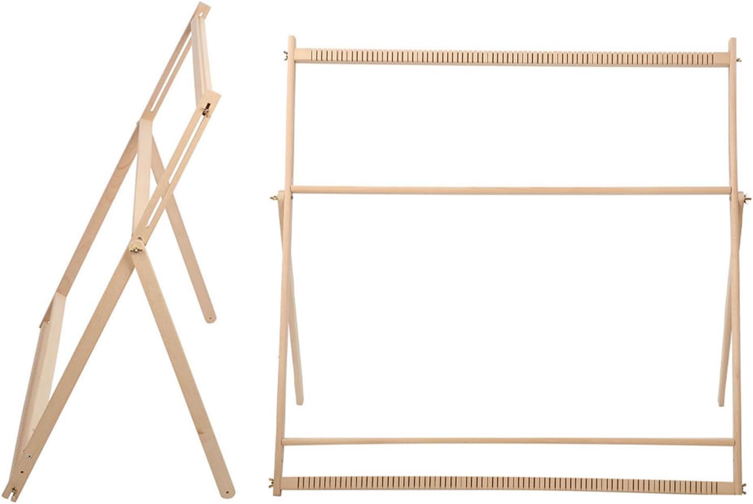 Naroote 89 X 88 X 3cm 60-85cm Weaving Height Knitting Machine Weaving DIY Wooden Hand Weaving Machine Adjustable Bracket Tapestry Wool Knitting Tool for Beginner Adults Weaving