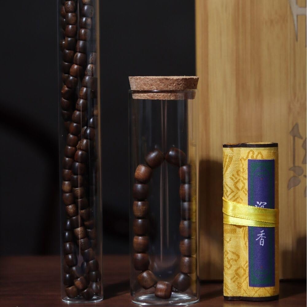 Agarwood 12+8mm Fusen Red Clay Nine Points Sinking Agarwood Set of Buddha Beads Rosary