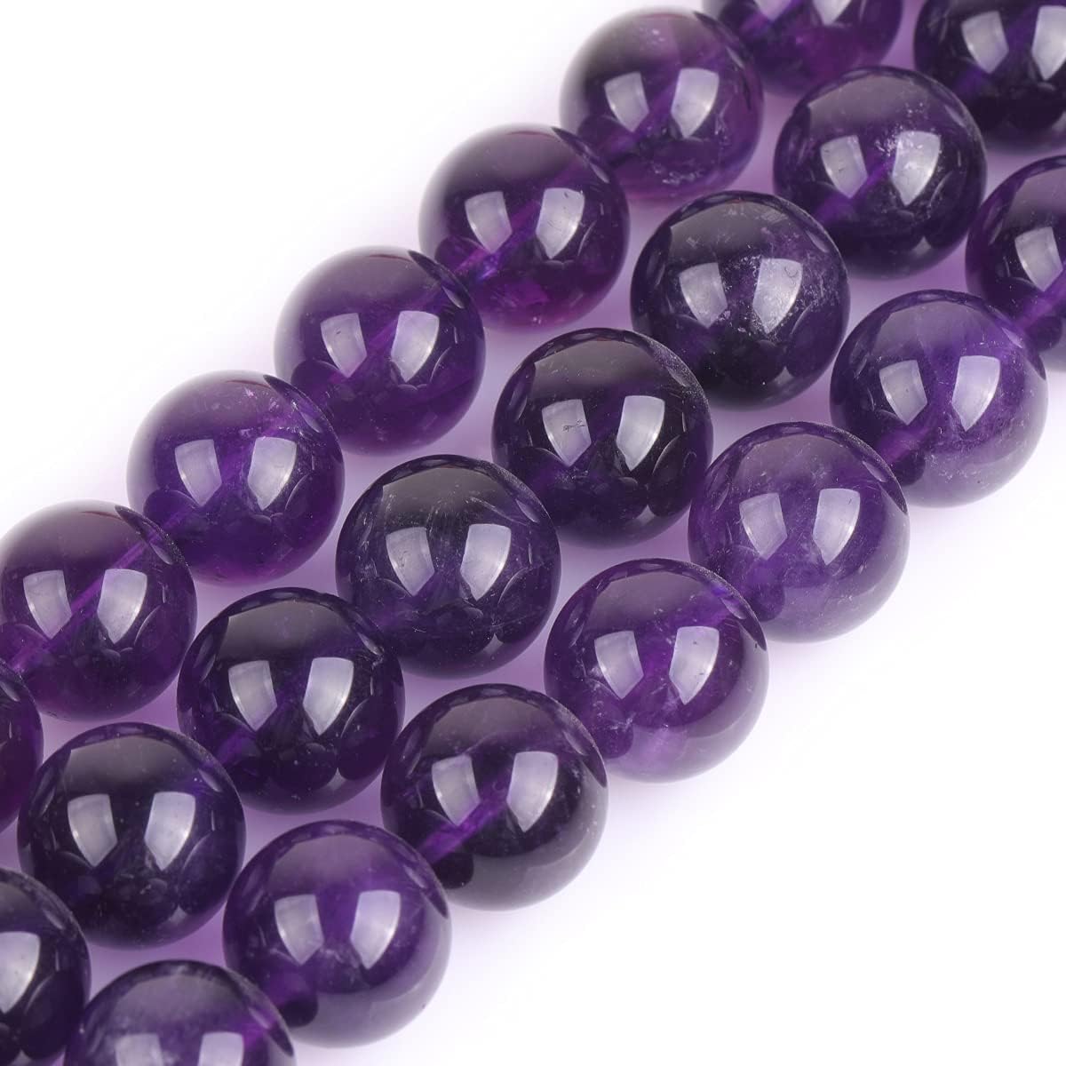 GEM-Inside Natural 14mm Amethyst Crystal Gemstone Loose Beads Purple Quartz Handmade Beads for Jewelry Making Jewelry Beading Supplies for Women
