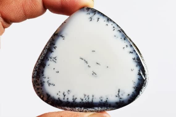 SilverO Natural Dendritic Opal Gemstone Heart Shape Size 48x51x6 MM Pendant Jewelry Making Loose Semi Precious Gemstone
