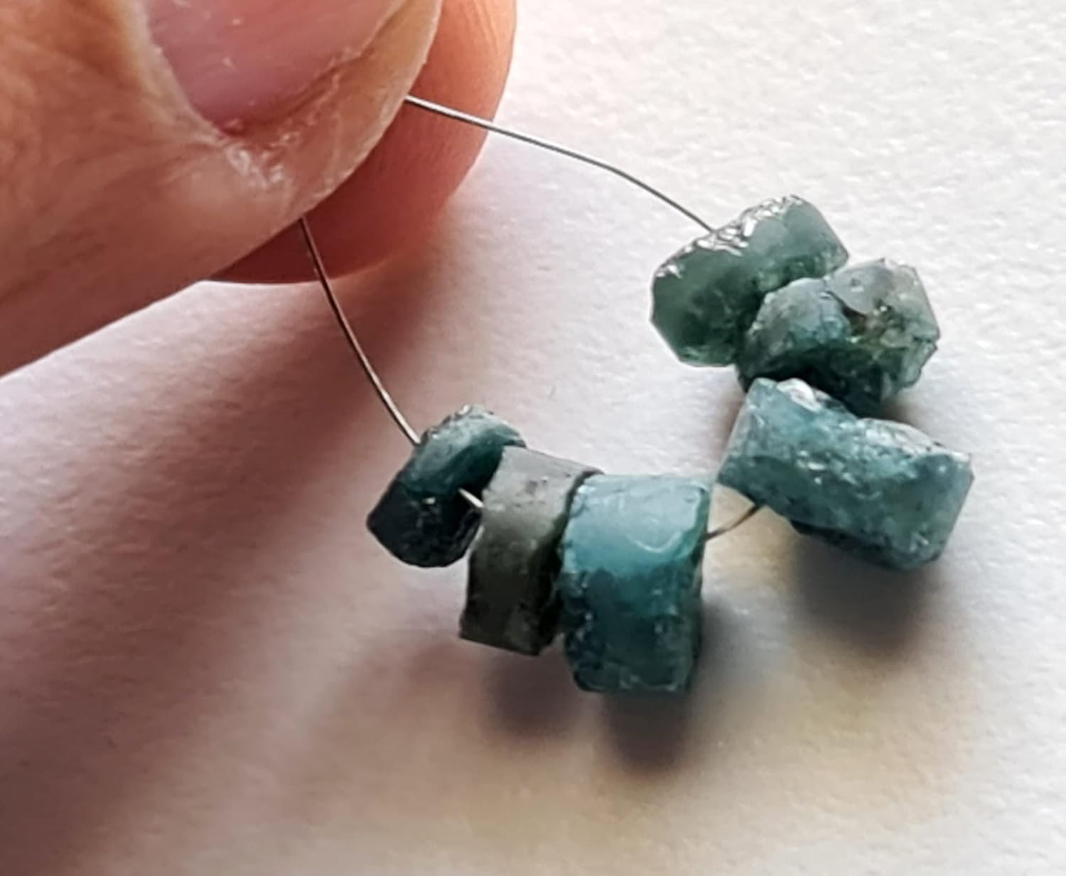 4.8-6mm Blue Button Shaped Raw Diamonds, Front Top Drilled Raw Diamond Button Beads, Blue Tyre Rough Uncut Diamond(1Pc to 5Pc Option)-PPD941, 4.8-6 MM Approx.