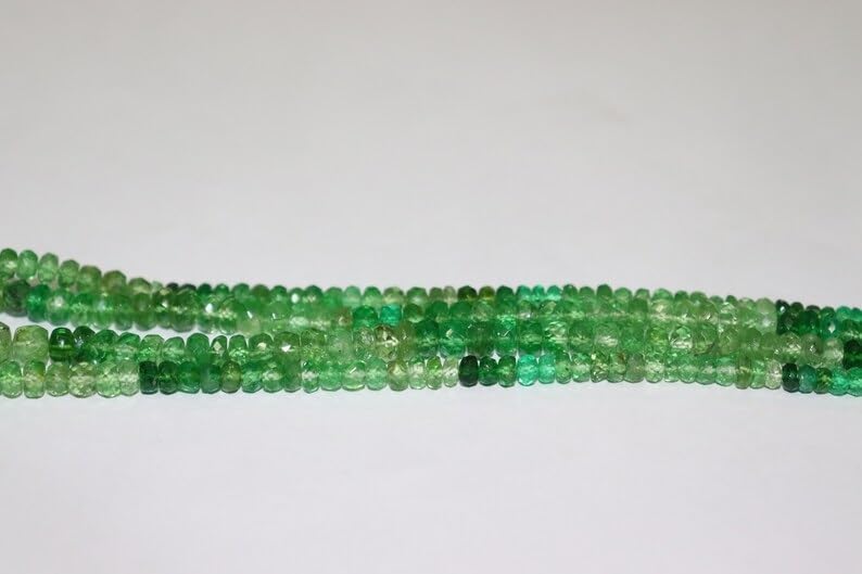 Tsavorite Faceted Rondelle Beads 3-6 mm Tsavorite Faceted Shaded Beads Shaded Tsavorite Beads Strand Tsavorite Rondelle Beads