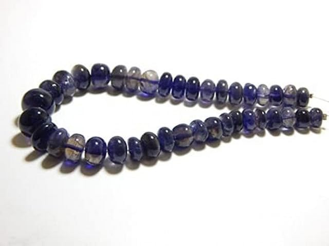Iolite Rondelle Beads Natural Gemstone Size 8.3x13.8 mm 8 Inch lot of 10 Strands CHIK-STRD-95220