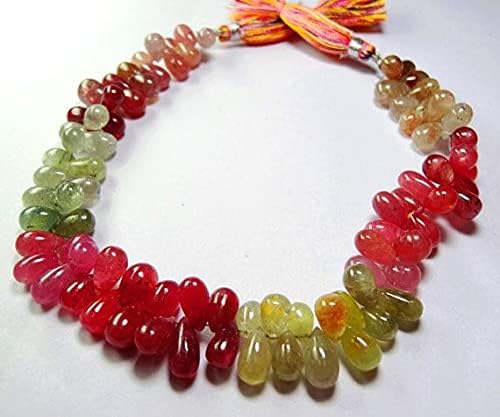 BEADS GEMSTONE 1 Strand Natural 9inch stands Extremely Super Finest, AAA Multi color Sapphire Smooth Drop Shape Beads 8 to 11 MM Code-HIGH-22739
