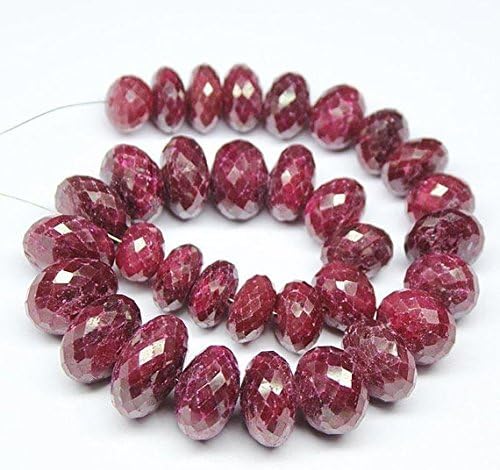 natural red ruby faceted rondelle gemstone loose beads strand 20mm 11mm 12