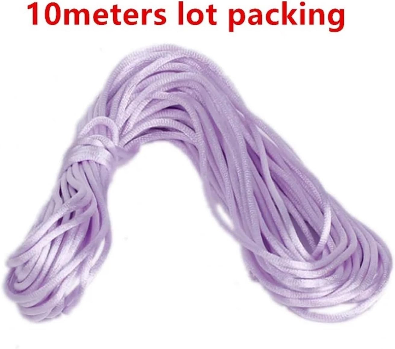 2MM Braided Macrame Silk Macrame Cord Rope Thread Wire DIY Knot Satin Bracelets Making Findings Beading 10-225Meters(Metal Grey 484,225meters)