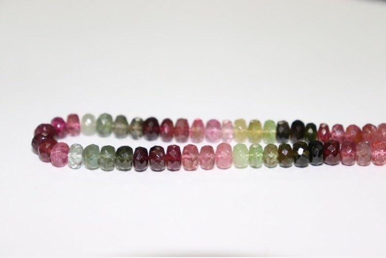 Multi Tourmaline Faceted Rondelle Beads 6 mmTourmaline Beads Tourmaline Rondelle Beads Wholesale Beads for Making Jwelery