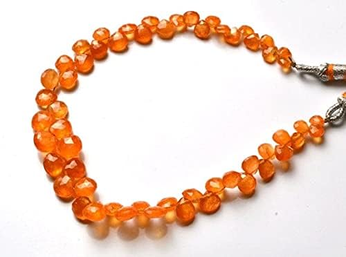 Beads Gemstone 1 Strand Natural 7 inch Natural Gemstone Spessartine Faceted Beads Heart Shape Briolettes Very Rare Orange Garnet 4 to 7 MM Code-HIGH-22643