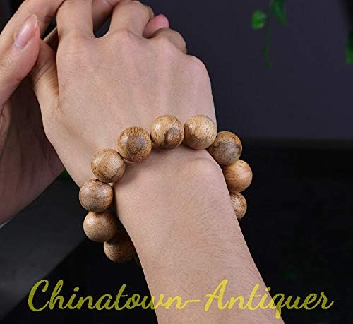 GLW HaiNan 18 Mm Natural Wild Agarwood Aloewood Mala Meditation Prayer Beads #3057