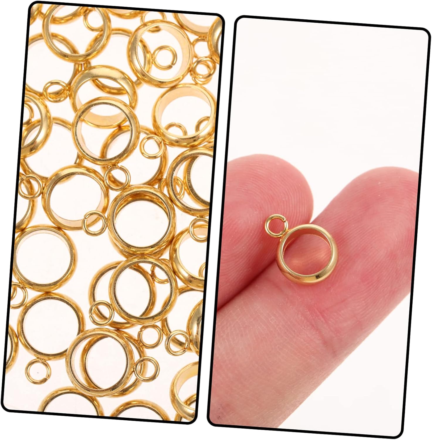 EXCEART 500pcs Versatile DIY Jewelry Making Supplies Stainless Steel Bail Beads Spacer Links