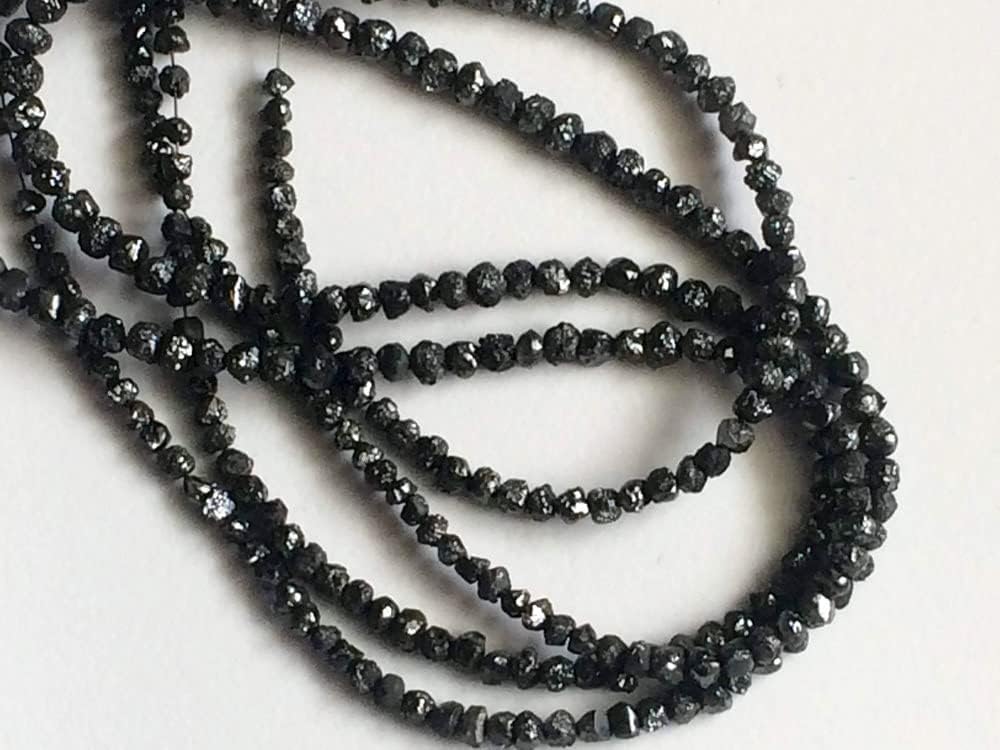 2-3mm Black Diamonds, Black Diamond Rondelles, Diamond Beads, Black Diamond Rondelle For Jewelry, Black Diamond Rondelle Beads (4IN To 16IN), 2-3 MM
