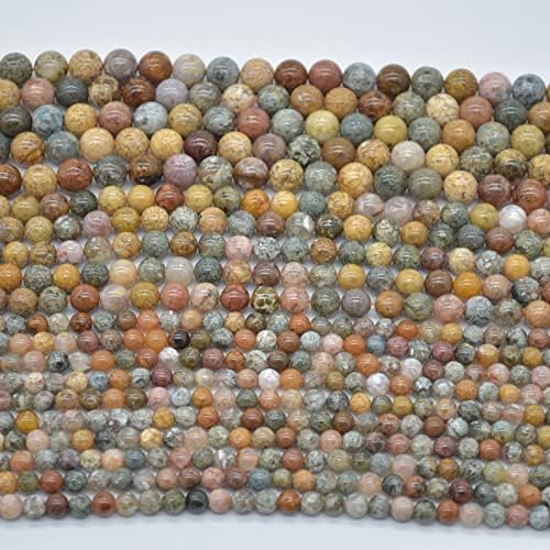 13 inch Strand of Natural gem Ocean Agate, 10mm Round Smooth Beads for DIY Jewelry Making. | Beads_05847