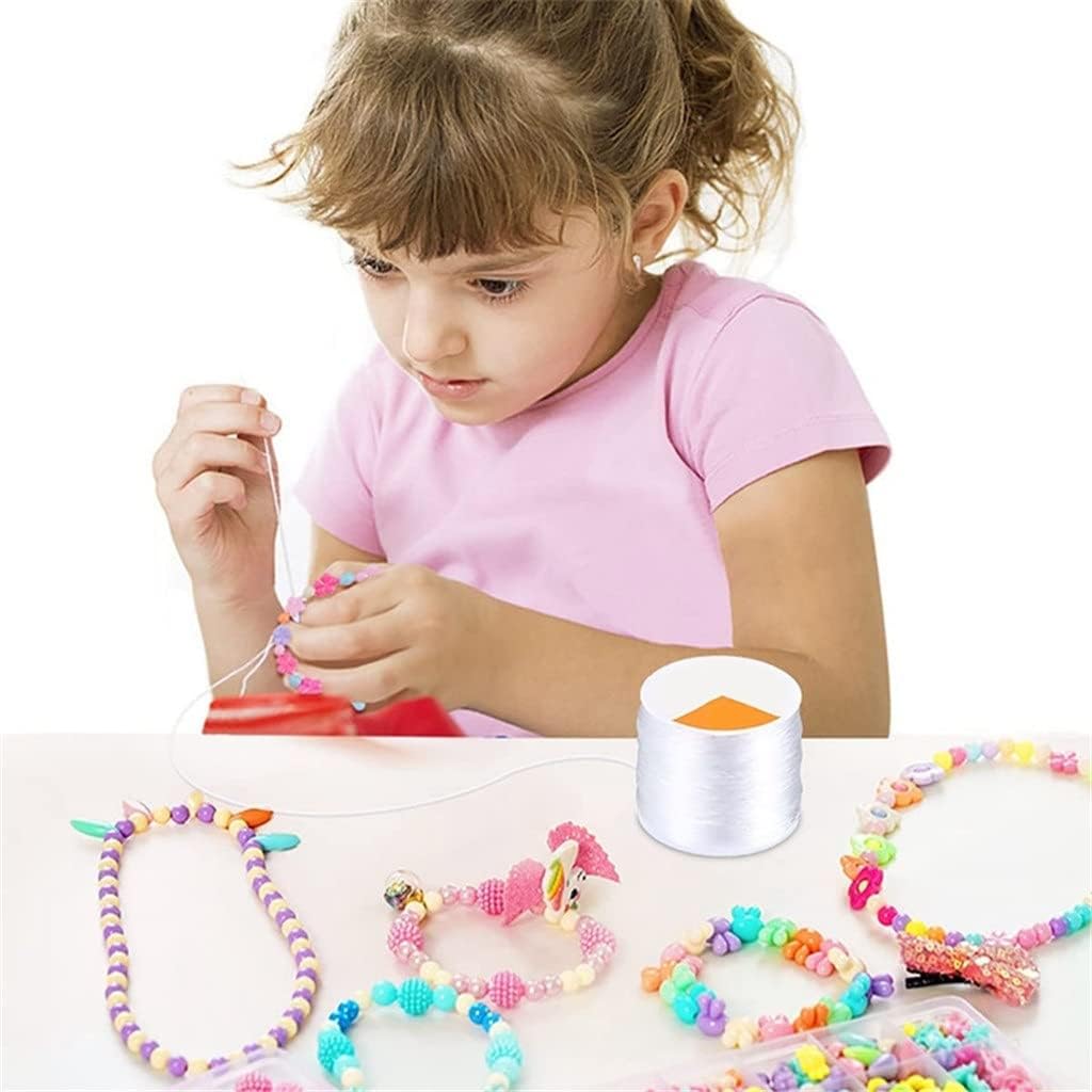 Elastic Beads Cord Stretchy Strings - Round Clear Stretch String Kit Black Beading Cords for Craft Jewelry Making (Color : A Size : One Size)