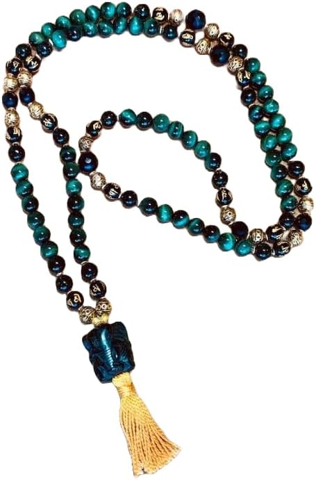 Natural Green Tiger's Eye 6mm 108 Mala Beads, Spiritual, Meditation Beads, Reiki, Japa Mala, Buddhist Prayer Beads, Yoga Bracelet, healing beads LKMALA-RRGU-3866