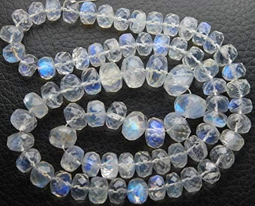 15 Inches Strand, AAA Blue Flashy Rainbow Moonstone Faceted Rondelles,12-7mm Code-HIGH-57667