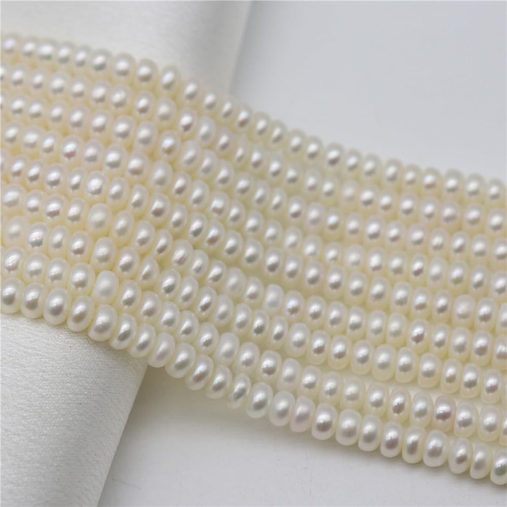 5Mm-6Mm Natural Freshwater Pearls Beads Rice Shaped Circular Flat Shape Irregular Beads for Jewelry Making Shape 2 500 Pieces