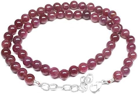 Hand_Crafted red Ruby Round Ball Smooth 36 Inch Long Beads, Jewelry Supplies for Jewelry Making, Bulk Beads 7mm YO-NECK-22846