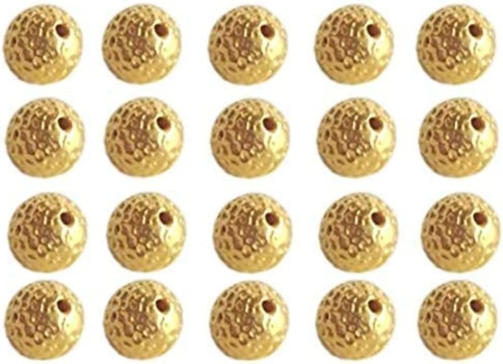 Solid 22K/18K Yellow Fine Gold 5 MM 60 Pieces Dotted Round Beads For Personalized Jewellery And Jewellery Customization