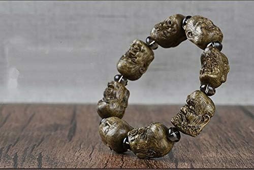 GLW Indonesia Genuine Natural Wild Agarwood Buddha Malas Prayer Beads 8 * 6mm #4704