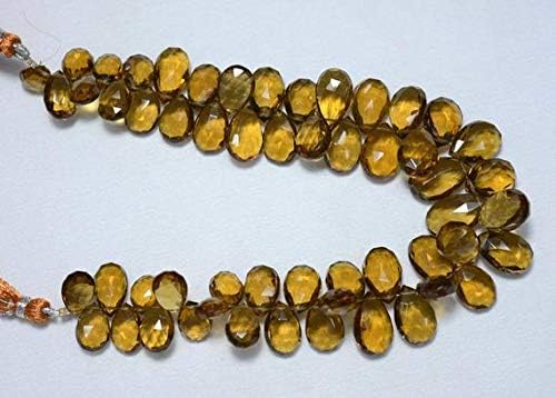 Beer Quartz Beads, Quartz Cut Pear Shape, Briolette Beads Faceted Gemstone for Jewelry, 8x11mm to 10x16mm Approx,9 Inches Strand Code-HIGH-31468